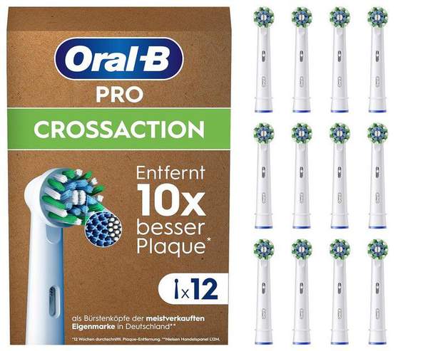 oral-b crossaction aufsteckbürsten 12er pack für 27 euro statt 35 euro