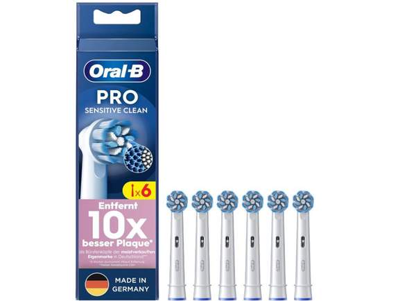 oral-b pro sensitive clean 6x aufsteckbürsten für 12,99 euro statt 20 euro