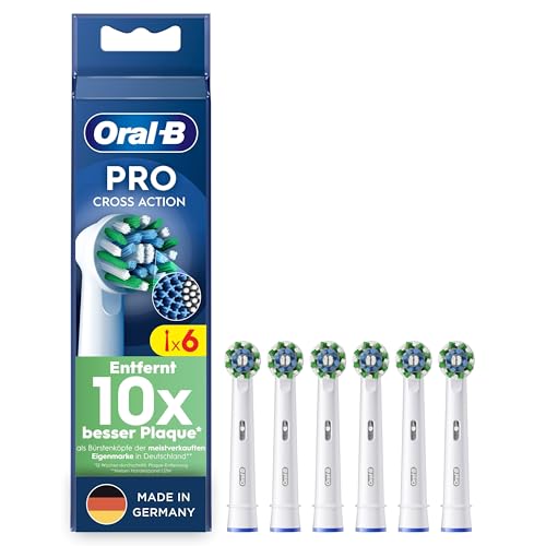 oral-b crossaction aufsteckbürsten, 6 stück, x-förmige borsten, made in germany