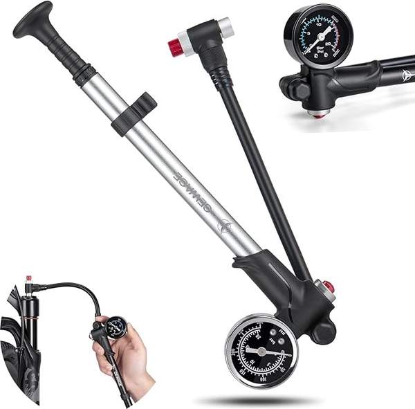 GEWAGE Hochdruck Dämpferpumpe 300 PSI, 2in1 Gabel- und Reifenpumpe für Bikes