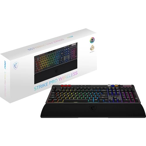 MSI Strike PRO Wireless Gaming Tastatur, QWERTZ, PBT, 2,4 GHz, Bluetooth, RGB