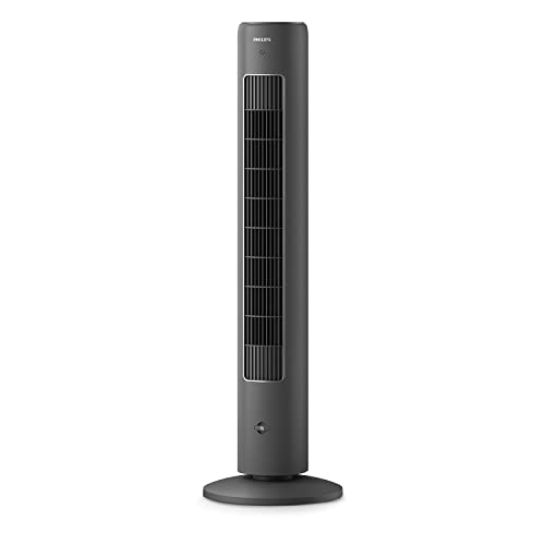 PHILIPS 5000 Series Turmventilator 105 cm, Fernbedienung, Timer, 3 Geschwindigkeiten, 40 W, leiser Betrieb, Aroma Diffuser, Grau