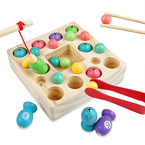 magnetisches angelspiel von uootach, holzspielzeug, erzieherisches montessori spielzeug für kinder 2-5 jahre