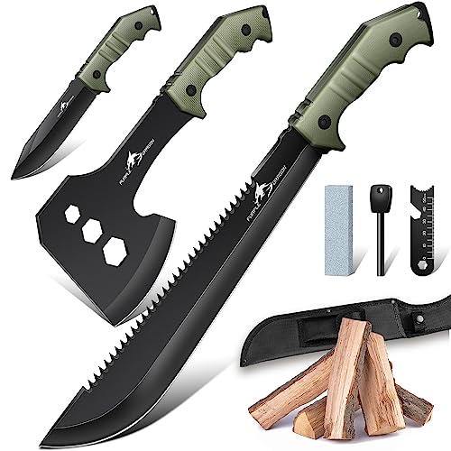 purple dragon axt set outdoor messer aus d2 stahl mit scheide für camping und jagd