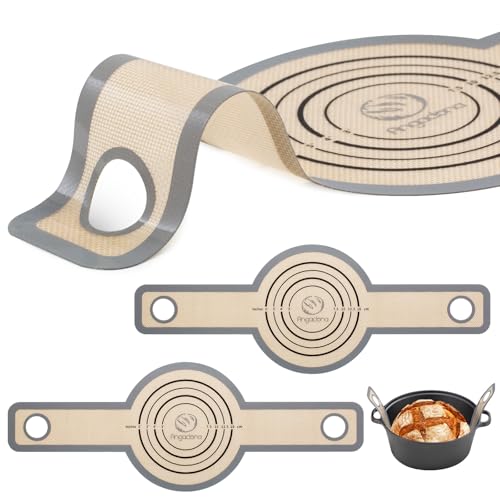 silikon-backmatte für dutch oven, antihaft, leicht zu reinigen, grau, 2er set
