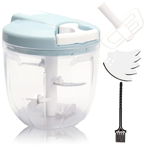 zwiebelschneider manuell mit seilzug, 900ml, 5 edelstahlklingen, multifunktional