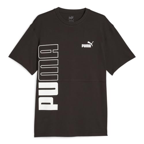 puma heren t-shirt power colorblock schwarz-black