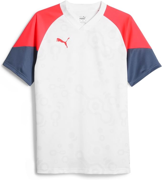 puma fußballtrikot herren individualcup jersey, white-fire orchid, XXL EU