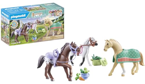 playmobil pferde waterfall 71356 mit morgan, quarter horse, shagya araber