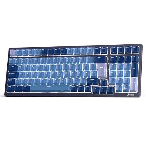 RK ROYAL KLUDGE RK98 mechanische gaming tastatur kabellos 2.4G bluetooth 5.1 USB-C RGB deutsch QWERTZ 100 Tasten hot swappable braune schalter