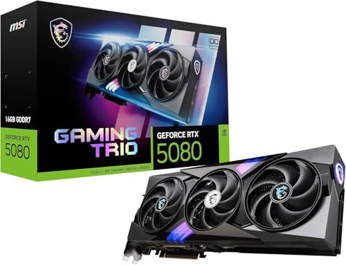 Produktbild: msi geforce rtx 5080 16gb grafikkarte, hdmi 2.1b, displayport 2.1b