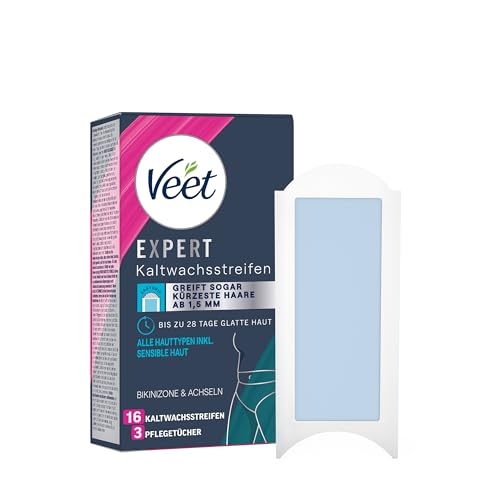 Veet kaltwachsstreifen Bikinizone Achseln Haarentfernung für empfindliche Haut 8 Doppelstreifen