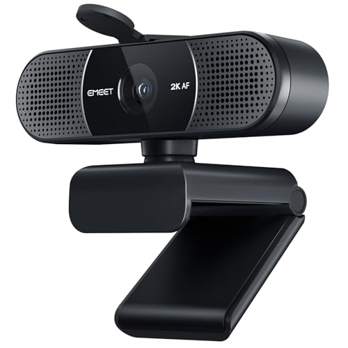emeet 2k webcam c960 mit dualmikrofon, lens cover, 76 streamingkamera, auto focus