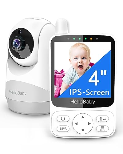 hellobaby babyphone mit kamera, 29 std akkulaufzeit, 2x zoom, infrarot-nachtsicht