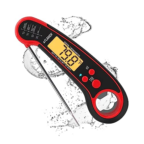 flamen fleischthermometer digital wasserdicht mit hintergrundbeleuchtung für BBQ, frittieren, backen