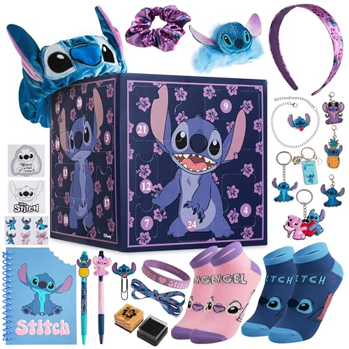 disney stitch adventskalender 2025 mit 24 überraschungen für mädchen, lila würfel