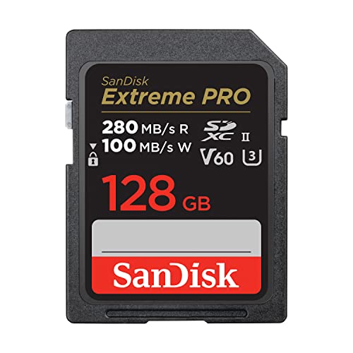 SanDisk Extreme PRO 128 GB SDXC UHS-II Speicherkarte V60 280 MB/s 4K 6K U3 C10
