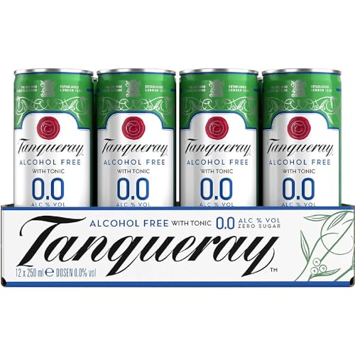 tanqueray 0,0% tonic alkoholfrei zuckerfrei kalorienfrei slim can 12 x 250 ml