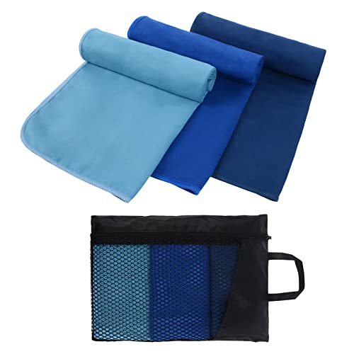 mikrofaser handtuch kinHwa schnelltrocknend sport fitness studio camping 3 Stück 40x80cm blau