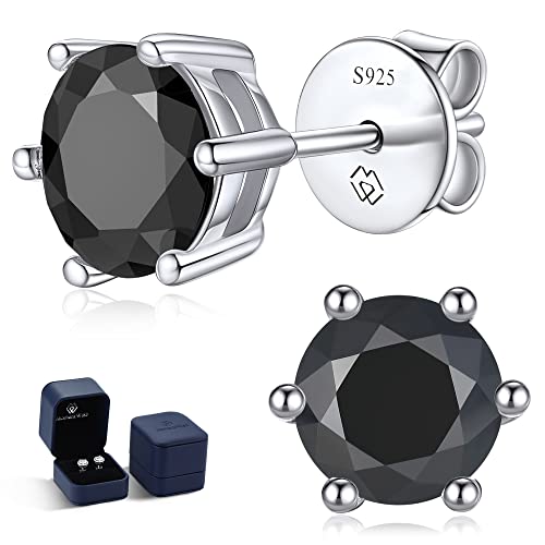 moissanite ohrstecker schwarz 1 karat momentwish silber 925 für männer geschenk