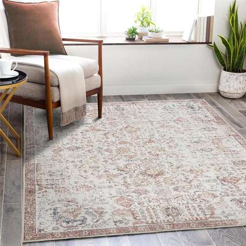 topick kurzflor teppich rot 150x210 cm vintage waschbar rutschfest für wohnzimmer küche schlafzimmer
