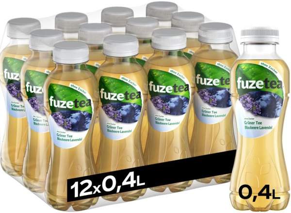 fuze tea 12er pack grüner tee blaubeere lavendel 400ml ab 8,99