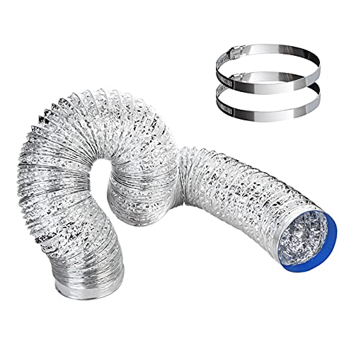 Produktbild: 100mm aluminium flexible drain hose 5m retractable pipe with 2 clamps