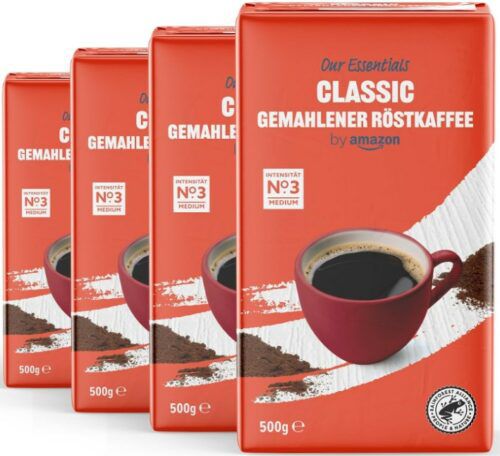 gemahlener röstkaffee essentials by amazon 4 x 500g 12,22 (statt 18)