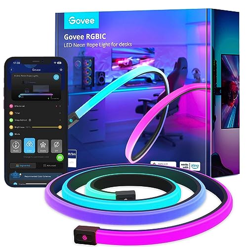 Produktbild: govee rgbic gaming neon led strip 3m für gaming schreibtisch, kompatibel zu razer chroma