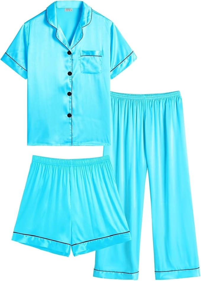 kinder schlafanzüge swomog 3 Stück seiden pyjama set kurzarm für mädchen und jungen