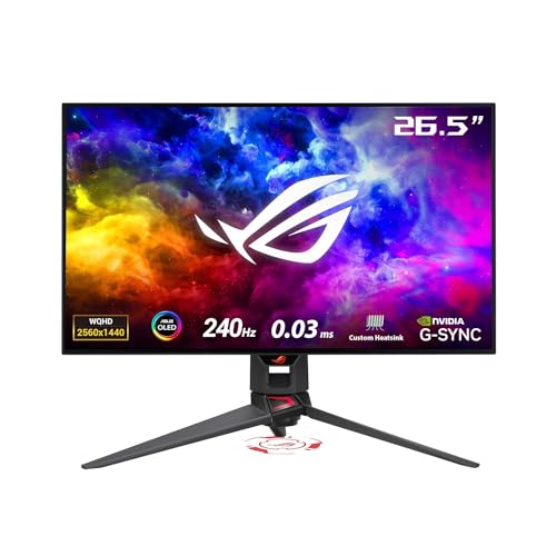 asus rog swift oled pg27aqdm 27 zoll gaming monitor dp 1.4 hdmi usb-hub schwarz