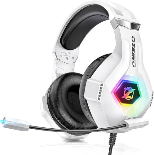 Produktbild: ozeino gaming headset ps4 ps5 pc xbox 360 3d sound mikrofon noise cancelling rgb lights