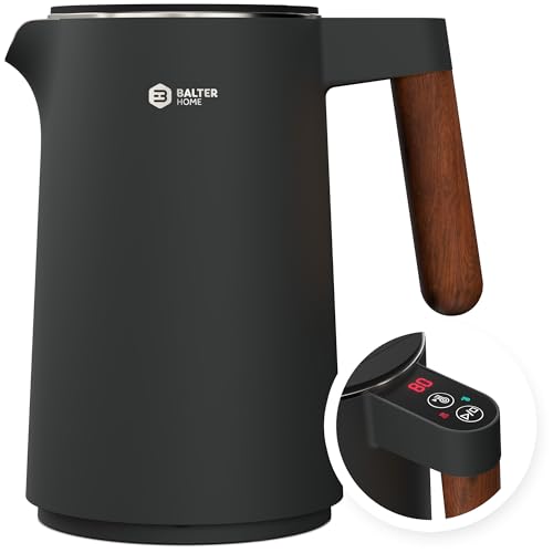 balter wasserkessel edelstahl 1,5 l mit temperaturregelung 40-100 c kabellos weiß