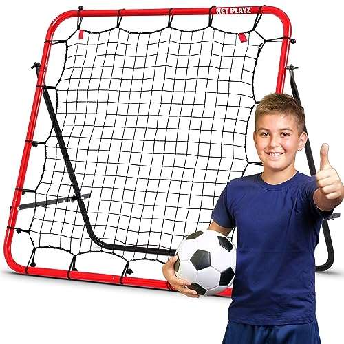 Net Playz rebounder für fußballtraining - prellwand für kinder und teenager 100 x 100 cm