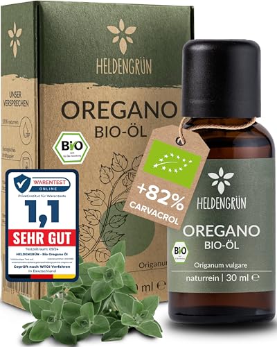 Heldengrün BIO Oregano Öl hochdosiert, +82% Carvacrol, zertifiziertes Lebensmittel aus Griechenland, Oregano Oil