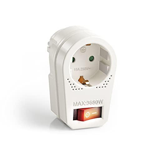 steckdosenadapter mit schalter typ c/ef 16a weiß