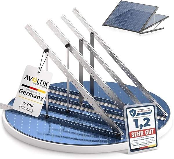 Halterung für 2 Solarpanel-Module, verstellbar 0-90, für Dach, Balkon, Boden
