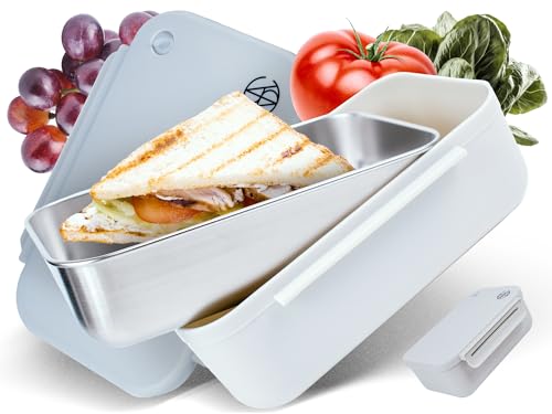 vesta home brotdose edelstahl, lunchbox spülmaschinenfest, lebensmittelecht, bpa-frei