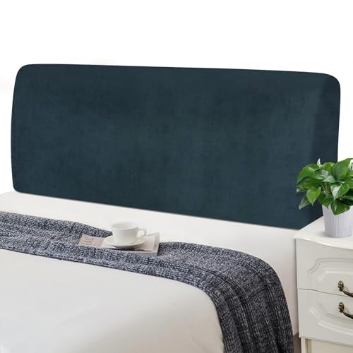 jaotto kopfteilbezug dehnbar waschbar spandex dustproof für bett 120-140 cm dunkelblau