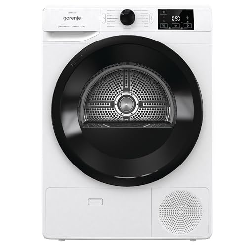 gorenje wärmepumpentrockner 9kg mit 16 programmen, auto drain, nature dry, weiß