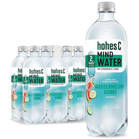 hohes c mind water 6er pack wassermelone gurke je 750ml für 6 statt 7,50