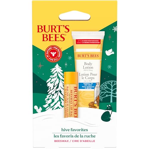 burts bees lippenbalsam und körperlotion geschenkset, bienenwachs, honig, limited edition