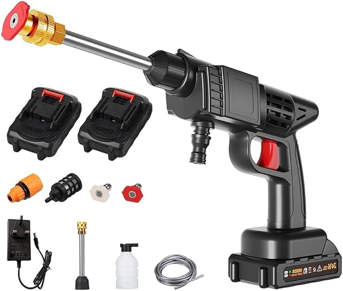 Akku Hochdruckreiniger 24V 1500mAh 150 PSI mobil kabellos tragbar für Auto Terrasse