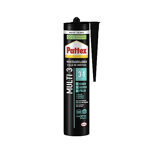Pattex Montage Multi 3in1 Kleber, innen und außen, 390g Kartusche, weiß