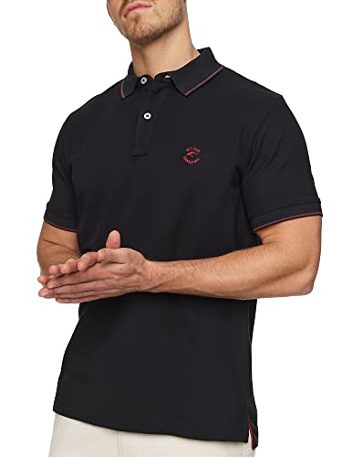 indicode herren poloshirt wallo baumwolle polokragen schwarz, größe L