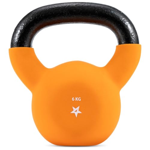 kettlebell 6kg orange, yes4all hcr1 neopren beschichtet, krafttraining kettlebells