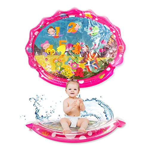 yisscen aufblasbare spielmatte baby, sensorische wassermatte baby, rosa meerjungfrau