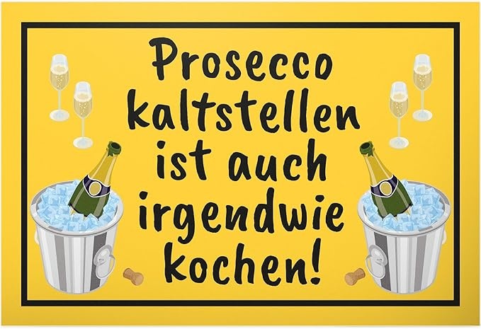 prosecco kaltstellen schild 30 x 20 cm von dankedir, geburtstagsgeschenk frauen, partydeko