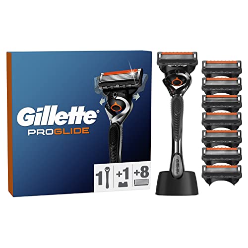 gillette proglide nassrasierer herren set mit 8 klingen und halter, geschenk männer