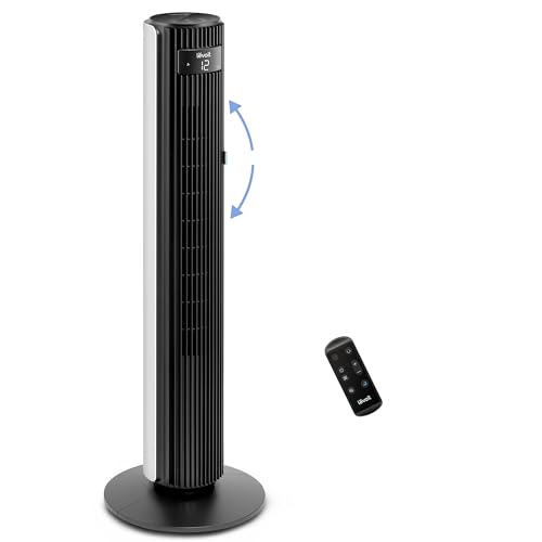 levoit turmventilator mit dc-motor, 90 oszillation, fernbedienung, leise, 4 modi